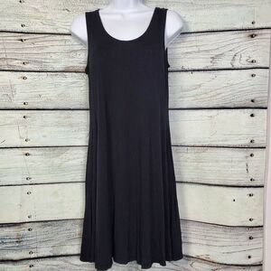 Maurices 24/7 Women's XS Black Sleeveless Swing Dress Criss Cross Back Stretch